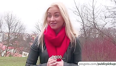 Sexy blonde fucked by a huge cock