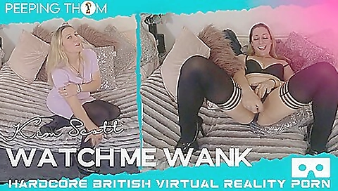 Slutty girl masturbates with her pussy